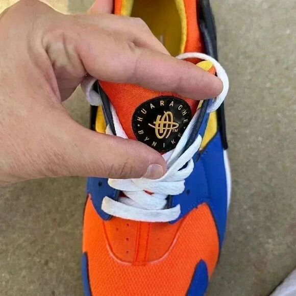 Nike Huarache Run (GS) Royal Blue Orange Size  6.5Y = Women’s 8 - Picture 8 of 12